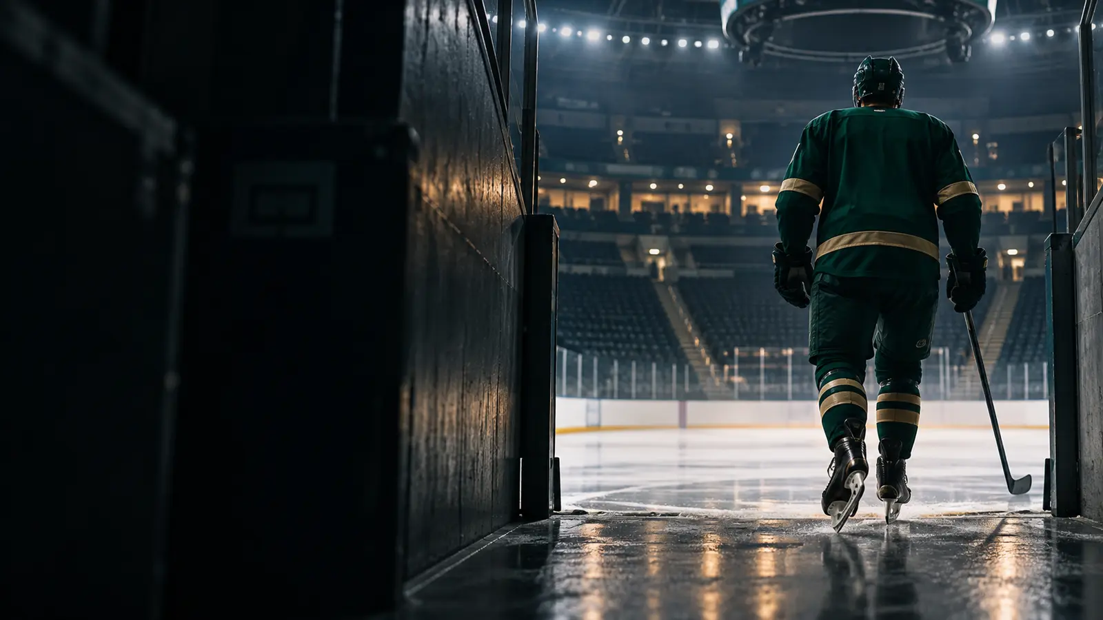 Färjestadsspelare går ut mot isen inför en ny SHL-säsong